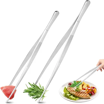 Produktbild von Küchenzange – Set aus 2 Stück – 25 cm – Edelstahl – Spülmaschinenfest – Ergonomischer Griff