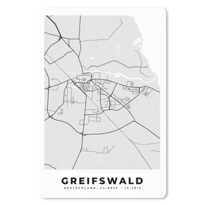 Produktbild von MuchoWow® Mauspad Mousepad Greifswald - Karte - Stadtplan - Deutschland 40x60 cm - Mousepads - Maus Mat - Pad - Mausunterlage - Schreibtisch Accesoire