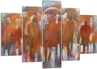 Produktbild von Bild auf Leinwand - Leinwandbild - 5 Teile - Regenschirme Menschen Handwerk - 150x100cm - Wand Bild - Wanddeko - Wandbilder - Leinwanddruck - Bilder - Wanddekoration - Leinwand bilder - EA150x100-4260