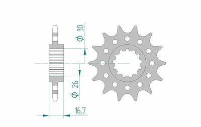 Produktbild von AFAM Stahl Standard Ritzel vorne - 520