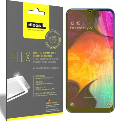 Produktbild von 2x Schutzfolie für Samsung Galaxy A50s Folie, 100% Displayabdeckung, dipos Flex