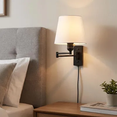 Zdjęcie produktu dla B·LED BARCELONA: Lampka ścienna LED Barcelona, czarny kolor, z regulowanym ramieniem