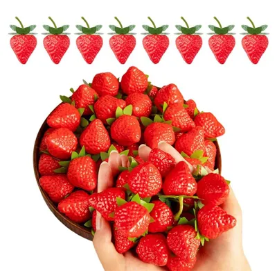 Obrázek produktu pro 50 kusů umělých červených jahod pro dekoraci