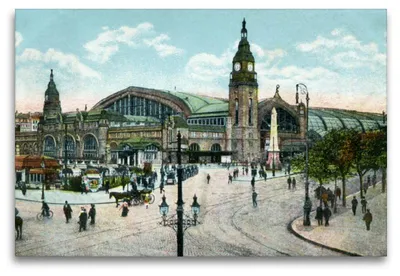 Produktbild von Premium Textil-Leinwand 120x80cm quer Premium Textil-Leinwand 120 cm x 80 cm quer Hamburger Hauptbahnhof | Wandbild, HD-Bild auf Keilrahmen, Fertigbild auf hochwertigem Vlies, Leinwanddruck von Jens Siebert