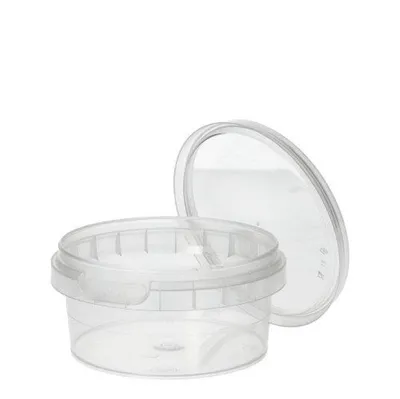 Produktbild von Feinkostbecher, PP rund 180 ml Ø 9,5 cm · 4,5 cm transparent mit Originalitätsverschluss