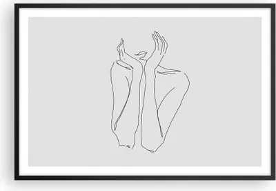 Produktbild von Gerahmtes Poster - Schwarzer Rahmen - Träumerei Frau Skizze - 91,5x61 cm - Wand Bild - Wanddeko - Wandbilder - Kunstposter - Wandposter - Bilderrahmen - Bilder - Kunstdruck - P2BAA91x61-4414