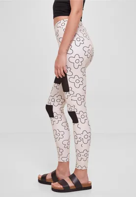 Obrázek produktu pro Dámské leginy Urban Classics Ladies Tech Mesh AOP Leggings softseagrassflower - XL