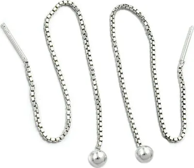 Produktbild von Ohrschmuck Durchzieher Hänger Kette und Kugel 925 Silber Damen