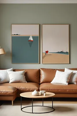 Produktbild von Wallity, Dekoratives gerahmtes MDF-Gemälde (2 Stück), 35 x 50 cm | 100% MDF (3 mm), Rahmen: 100% MASSIVHOLZ (2,5 cm) | Stilvolle Wanddekoration für jedes Zuhause.