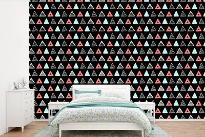 Produktbild von MuchoWow® Fototapete für Wohnzimmer oder Schlafzimmer Wandtapete Vinyl Motivtapete Jungen - Design - Dreieck - 360x240 cm - Vinyl-Tapete