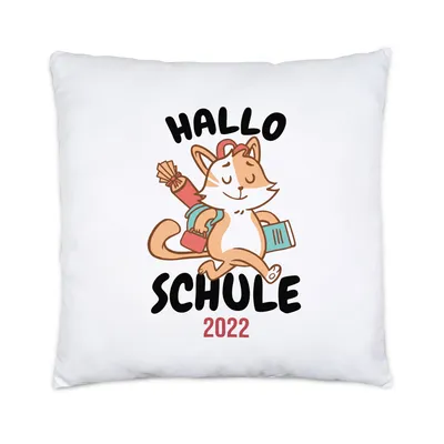 Produktbild von Hallo Schule 2022 Kissen Geschenkidee zur Schulstart oder Einschulung für Erstklässler Schulanfänger