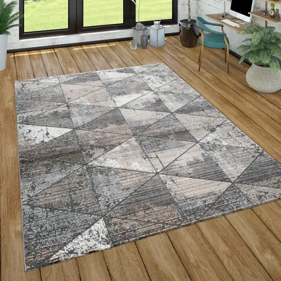 Image de Tapis salon moderne à poils courts Boho Skandi Motif géométrique abstrait Dimensions 80 x 150 cm