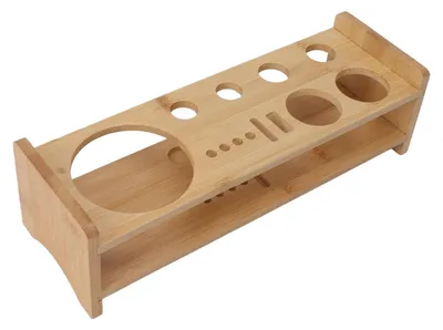 Image de Solidchoice - Set d'accessoires de bar en bambou, avec support en bois, pour bar à la maison