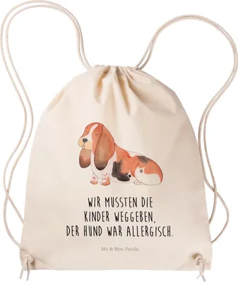 Produktbild von Mr. & Mrs. Panda Baumwolltasche Hund Basset Hound - Transparent - Geschenk, wander rucksack, gym tasche, Stoffbeutel, Sprüche, Lustig, Süß, Beutel, Turnbeutel, Jutebeutel