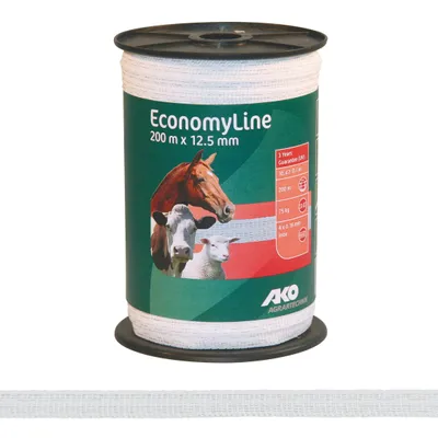 Obrázek produktu pro Kerbl Economy Line, široký pás 12,5 mm, 200 m, bílý, 4x 0,16 Niro