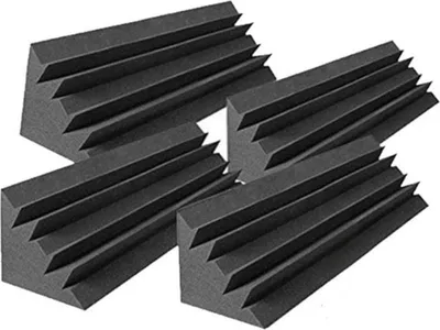 Produktbild von 4 Stück Akustikplatten, Studio-Akustikschaum, Schallschutzschaum, Schallbehandlung, Bassfalle, Ecke, Schallplattenkeile, 12 x 12 x 48 cm