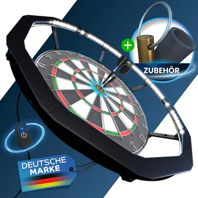 Produktbild von Heimfleiss Dartscheiben Beleuchtung LED 360 Grad Dart Licht Ring blendfrei schattenfrei für Dartboard 45 cm 12 V