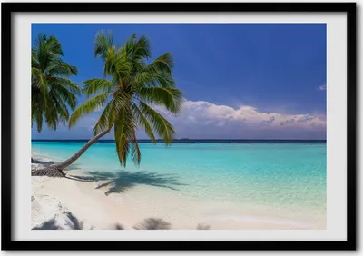 Produktbild von Bild - Bilder - Bilderrahmen - 70 cm x 50 cm - MDF-Rahmen, Wandkunst Panorama des Strandes