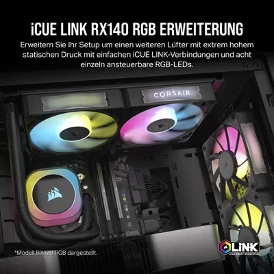 Image de CORSAIR Lüfter 140*140*25 RX140 RGB iCUE Link Single