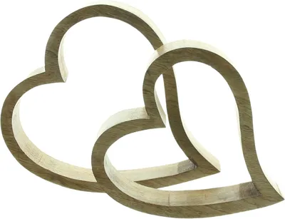 Produktbild von Herz Mangoholz, 2er Set, Naturbelassen, Höhe 15 cm, 17 cm