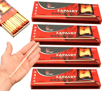 Produktbild von jameitop® 5 XL Streichholzschachteln MR. FIRE 17cm extra lang Kamin / Feuer Motiv: 5x40er Packungen Kaminanzünder Streichhölzer Zündhölzer