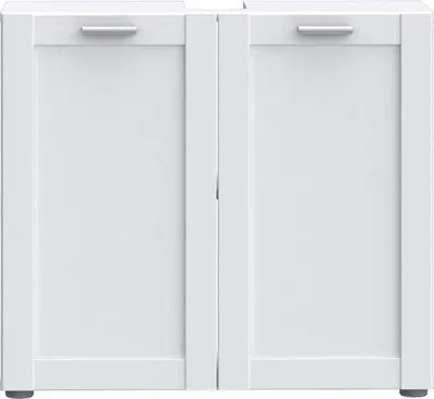 Produktbild von Badmöbel Waschbeckenunterschrank LOKKO Weiß mit 2 Türen und 1 Einlegeboden