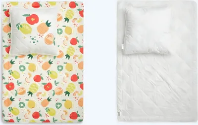 Produktbild von Bettenset Frühjahr / Sommer Premium Steppbett Bettdecke 2x 135x200 & Kopfkissen 2x 80x80 cm CN 4 teilig Fruits