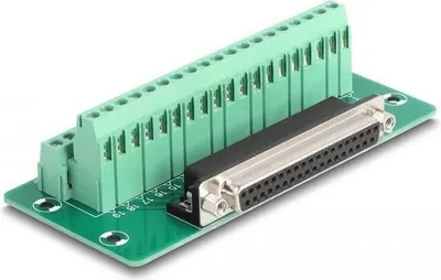 Produktbild von DeLOCK D-Sub 37 Pin Buchse zu Terminalblock für Hutschiene, 51 mm, 116 mm, 30 mm