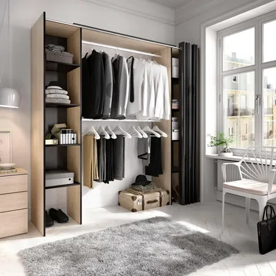 Produktbild von Dmora Großer Kleiderschrank Manaslu, 180x205h cm, Braun