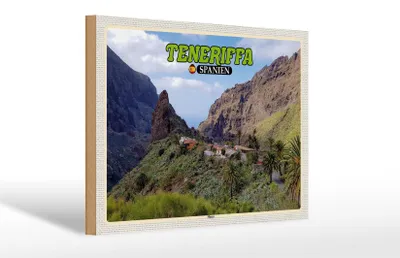 Produktbild von Holzschild Reise 30x20cm Teneriffa Spanien Masca Bergdorf Gebirge