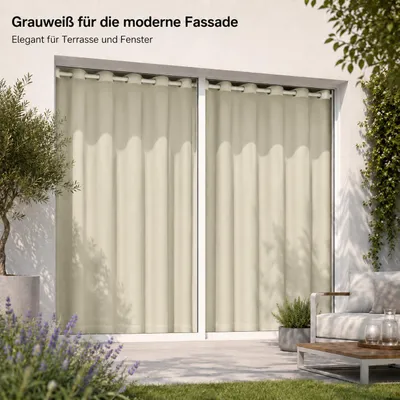 Produktbild von 1x Outdoor Thermovorhang gegen Kälte und Hitze – Türvorhang, wasserdicht, Verdunkelungsvorhang mit Ösen für Garten Terrasse, Fenstervorhang, 132x213cm
