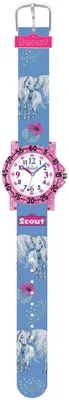 Produktbild von Scout Quarzuhr Pferde und Blumen mit Textil, blau, pink