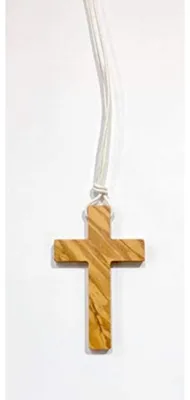 Kommunionkreuz aus Olivenholz, 7,8 x 5 cm, Made in Assisi