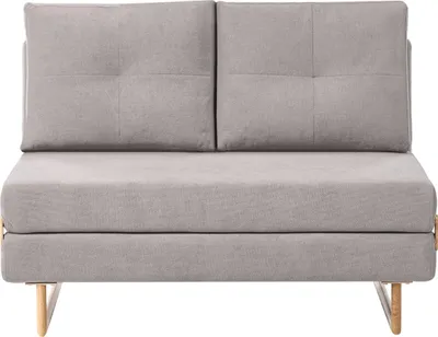 Produktbild von BELIANI Schlafsofa Grau Stoff 2-Sitzer mit Schlaffunktion Verstellbare Rückenlehne Kissen Klappsofa für Gästezimmer
