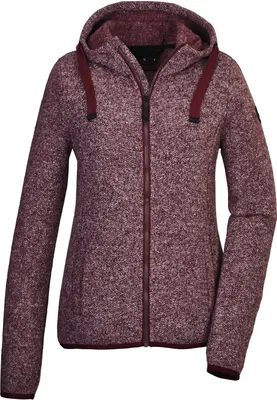 Image de Veste polaire tricotée G.I.G.A. DX à motif jacquard pour femme, couleur : bordeaux, taille : 46