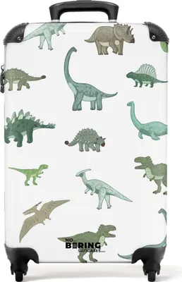 Produktbild von NoBoringSuitcases.com® - Kindertrolley Junge Dino - Kinderkoffer Jungen - 55x35x25Handgepäck Koffer 55x35x20 cm, 36L,