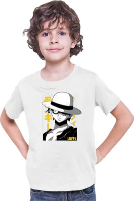 Produktbild von Kinder T-Shirt Japan Anime Manga One Manga Piece Anime Luffy 01 Strawhat, 5-6 Jahr - 116 / Weiß