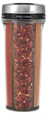 Produktbild von Cole & Mason Saunderton Gewürzstreuer aus Acryl und Edelstahl, befüllt mit Gewürzen