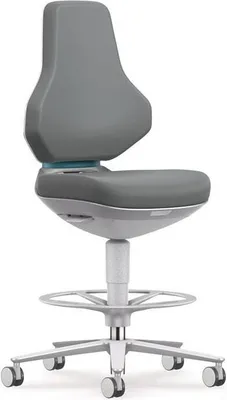 Produktbild von Arbeitsdrehstuhl TEXON Sitz-Stopp-Rollen und Furing Skintec grau 570-810 mm