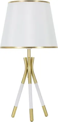 Zdjęcie produktu dla o Ferretti lampa stołowa Triply E27 Ø 28x57 cm złoty biały