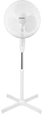 Image de Ventilateur sur pied – 45 W – 41 cm de diamètre – 3 vitesses – Oscillation – Inclinaison – Blanc