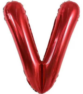 Productafbeelding van Rode Folienballon Letter V - 100 cm voor Feestdecoratie