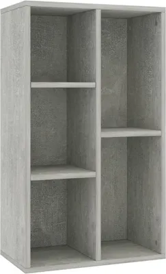 Image de vidaXL Bibliothèque/Sideboard gris béton 50x25x80 cm Bois composite