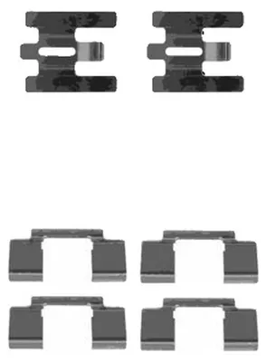 Produktbild von METZGER 109-1160 Zubehörsatz Scheibenbremsbelag Vorne für VOLVO 940 II Kombi (945) 940 Kombi (945) 740 Kombi (745) 740 (744) 940 (944)