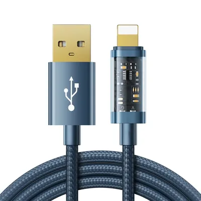 Produktbild von iPhone USB-Lightning-Kabel zum Laden und zur Datenübertragung, 2,4 A, 20 W, 1,2 m, Blau
