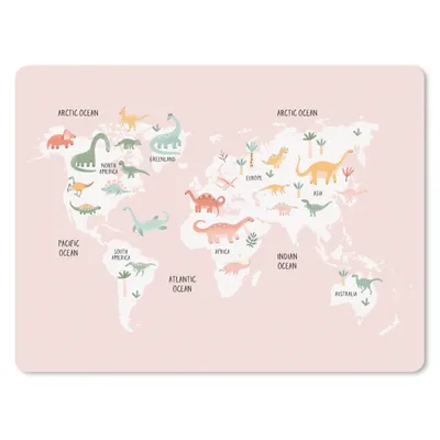 Produktbild von MuchoWow® Mauspad Mousepad Weltkarte - Kinder - Dino 40x30 cm - Mousepads - Maus Mat - Pad - Mausunterlage - Anti Rutsch