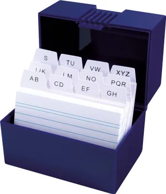 Produktbild von Herlitz Karteikasten mit 100 Karteikarten / Lernbox / DIN A8 / Farbe: blau