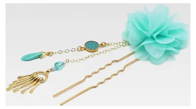 Produktbild von Haaraccessoire Hochzeit Haarspange Perlen Goldblume