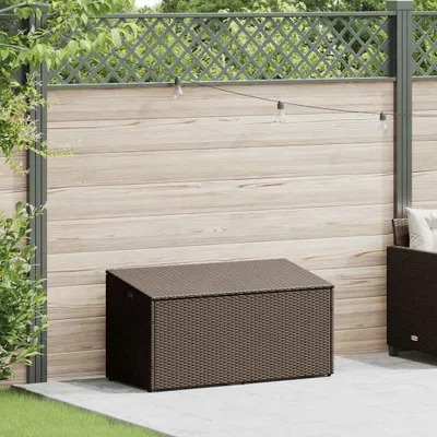 Produktbild von vidaXL Garten-Auflagenbox Braun 110x50x58 cm Poly Rattan