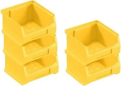 Produktbild von SparSet 5x Gelbe Sichtlagerbox 1.0 | HxBxT 6x10x10cm | 0,4 Liter | Sichtlagerbehälter, Sichtlagerkasten, Sichtlagerkastensortiment, Sortierbehälter